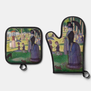 Ensemble De Gant De Cuisine Et De Manique Georges Seurat - Un dimanche après-midi à l'Île de