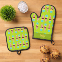 Glaces colorées sur vert