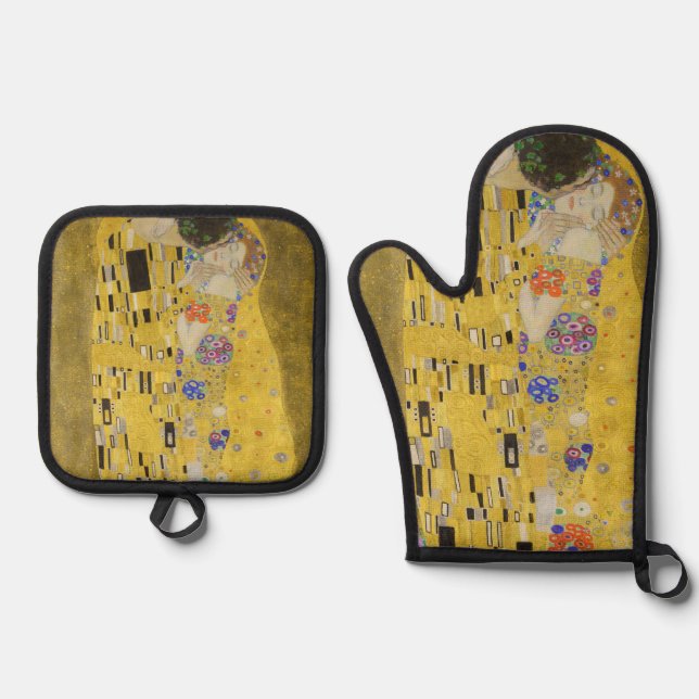 Ensemble De Gant De Cuisine Et De Manique Gustav Klimt - Le baiser (Recto)