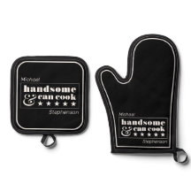 Handsome & Can Cook Mens Black White Father's Day