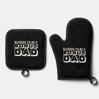 Ensemble De Gant De Cuisine Et De Manique Heureux D'Être Un Bonus Papa Kitchen / Grill Set C