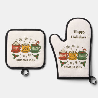 Ensemble De Gant De Cuisine Et De Manique Hope joy Peace and Cocoa