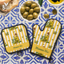 Huile d'olive personnalisée à rayure jaune méditer
