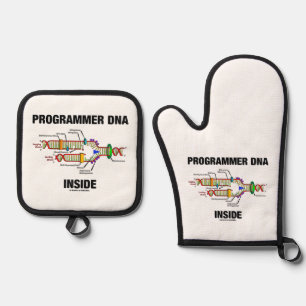 Ensemble De Gant De Cuisine Et De Manique Humour de biologie moléculaire : ADN de programmeu