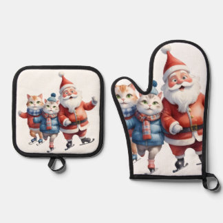 Ensemble De Gant De Cuisine Et De Manique Ice Skating on a Frozen Pond