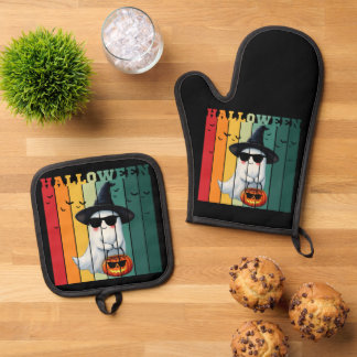 Ensemble De Gant De Cuisine Et De Manique Idées de cadeaux de citrouille de fantôme drôles m