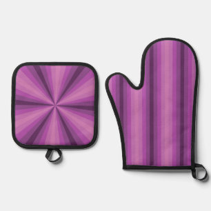 Ensemble De Gant De Cuisine Et De Manique Illusion optique violet