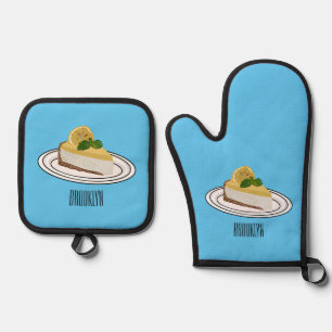 Ensemble De Gant De Cuisine Et De Manique Illustration de citron cheesecake