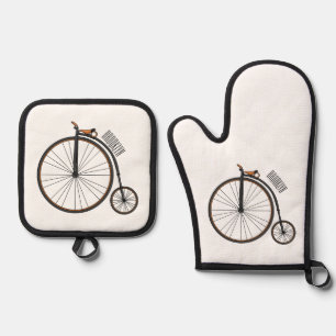Ensemble De Gant De Cuisine Et De Manique Illustration de la bande dessinée de vélo à grande