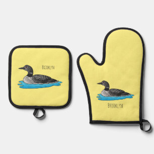 Ensemble De Gant De Cuisine Et De Manique Illustration de Loon bird