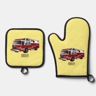 Ensemble De Gant De Cuisine Et De Manique Illustration du moteur à incendie