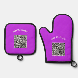 Ensemble De Gant De Cuisine Et De Manique Info d'analyse de code QR Votre cadeau de message