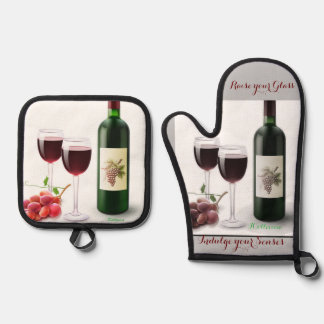 Ensemble De Gant De Cuisine Et De Manique Inspirer Dessous de verre acryliques Vintages