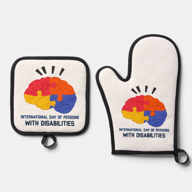 Ensemble De Gant De Cuisine Et De Manique International Day of Persons with Disabilities (Recto)