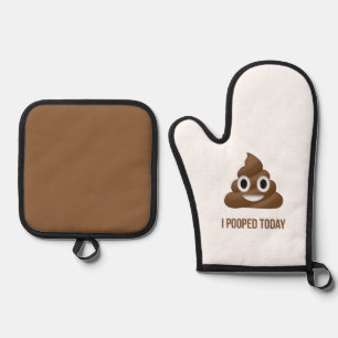 Ensemble De Gant De Cuisine Et De Manique J'Ai Poopé Aujourd'Hui Drôle Emoticon