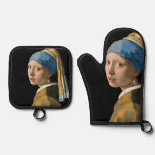 Ensemble De Gant De Cuisine Et De Manique Johannes Vermeer - Fille avec une oreille perle