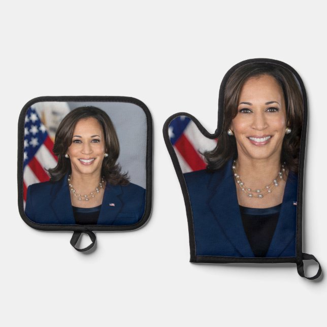 Ensemble De Gant De Cuisine Et De Manique Kamala Harris (Recto)