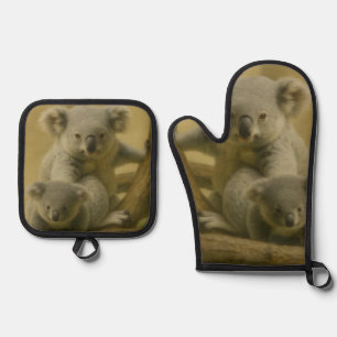 Ensemble De Gant De Cuisine Et De Manique Koala Companions - Tender Wildlife Art Print