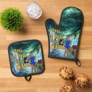 Ensemble De Gant De Cuisine Et De Manique L'amour de SlipperyJoe pour votre montre artiste L