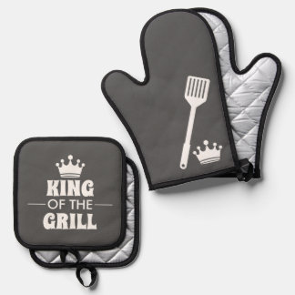 Ensemble De Gant De Cuisine Et De Manique Le Roi Du Grill