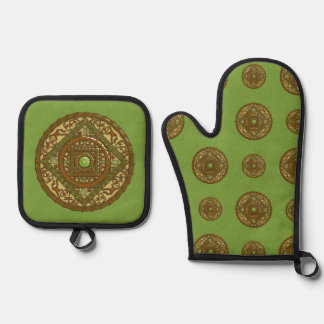 Ensemble De Gant De Cuisine Et De Manique Mandala de la Vierge
