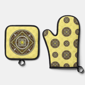 Ensemble De Gant De Cuisine Et De Manique Mandala des Gémeaux