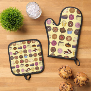 Ensemble De Gant De Cuisine Et De Manique Marchandises au four Gâteau au Muffin Foody Whopop