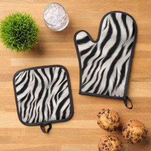 Ensemble De Gant De Cuisine Et De Manique Mariage Poster de animal Chic Zebra
