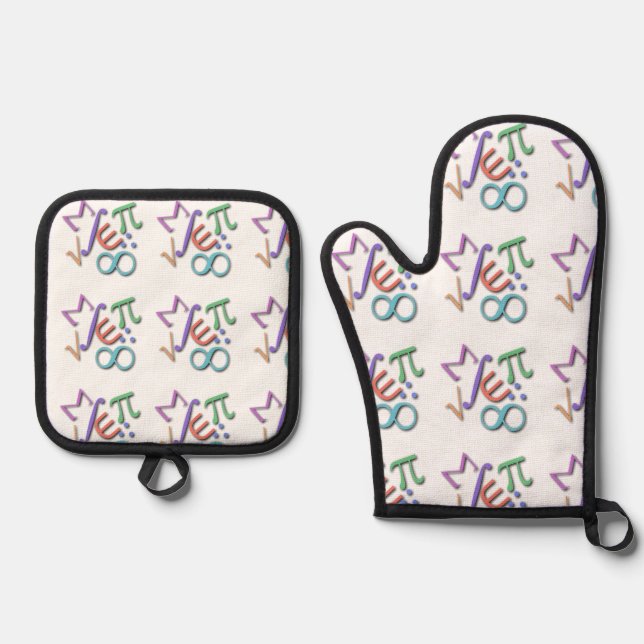 Ensemble De Gant De Cuisine Et De Manique mathématicien (Recto)