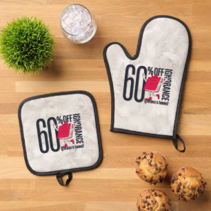 Ensemble De Gant De Cuisine Et De Manique Mitten de Cuisine Fantaisiste 60 Pour Cent de Rédu