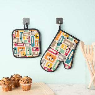 Ensemble De Gant De Cuisine Et De Manique Moderne