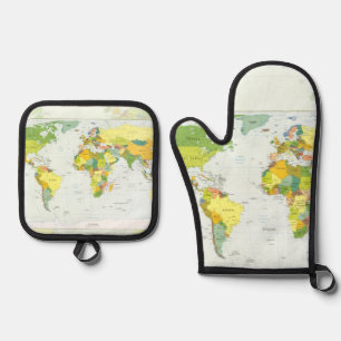 Ensemble De Gant De Cuisine Et De Manique monde+carte+globe+pays+atlas