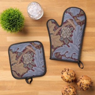 Ensemble De Gant De Cuisine Et De Manique Motif de feuille d'acanthe de St. James par Willia