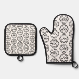 Ensemble De Gant De Cuisine Et De Manique Motif de logo d'entreprise simple