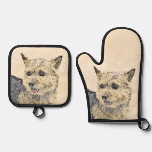 Ensemble De Gant De Cuisine Et De Manique Norwich Terrier Peinture mignonne Artiste Pot Orig