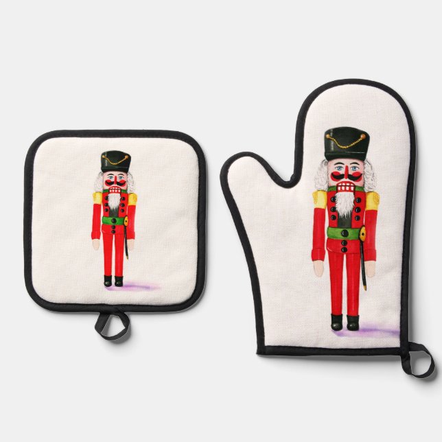 Ensemble De Gant De Cuisine Et De Manique Nutcracker Pot Holders (Recto)