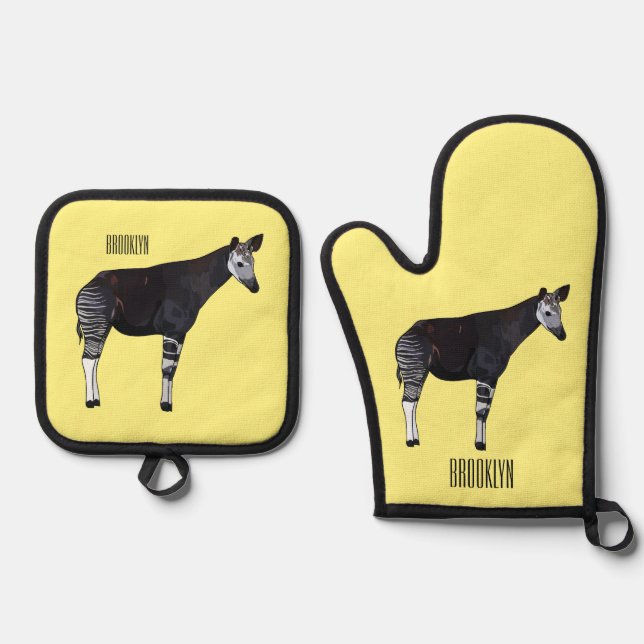Ensemble De Gant De Cuisine Et De Manique Okapi (Recto)