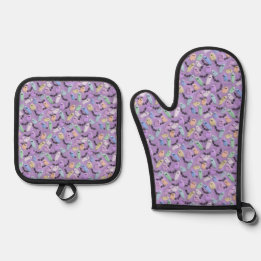 Ensemble De Gant De Cuisine Et De Manique Pastel Ghosts Apron cuisine essentielle