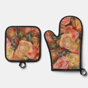 Ensemble De Gant De Cuisine Et De Manique Pierre-Auguste Renoir - Rose