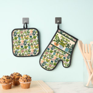 Ensemble De Gant De Cuisine Et De Manique Plantes de maison