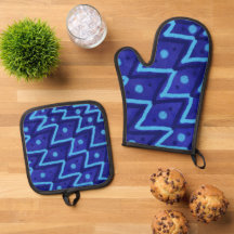 Points Zig Zags Bleus Motif Funky