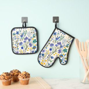 Ensemble De Gant De Cuisine Et De Manique Porte-pots et Mitt au four
