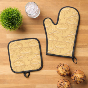 Ensemble De Gant De Cuisine Et De Manique Porte-pots et Mitt au four