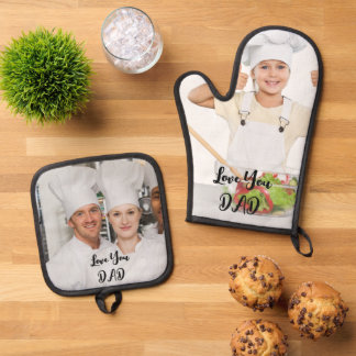 Ensemble De Gant De Cuisine Et De Manique Porte-pots personnalisés avec photo