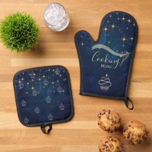 Ensemble De Gant De Cuisine Et De Manique Professionnel, Étoiles d'or, Fouet, Cupcake, Cuisi