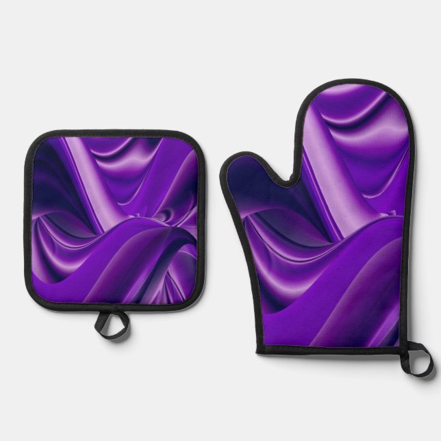 Ensemble De Gant De Cuisine Et De Manique Purple Rainbow Dreams (Recto)