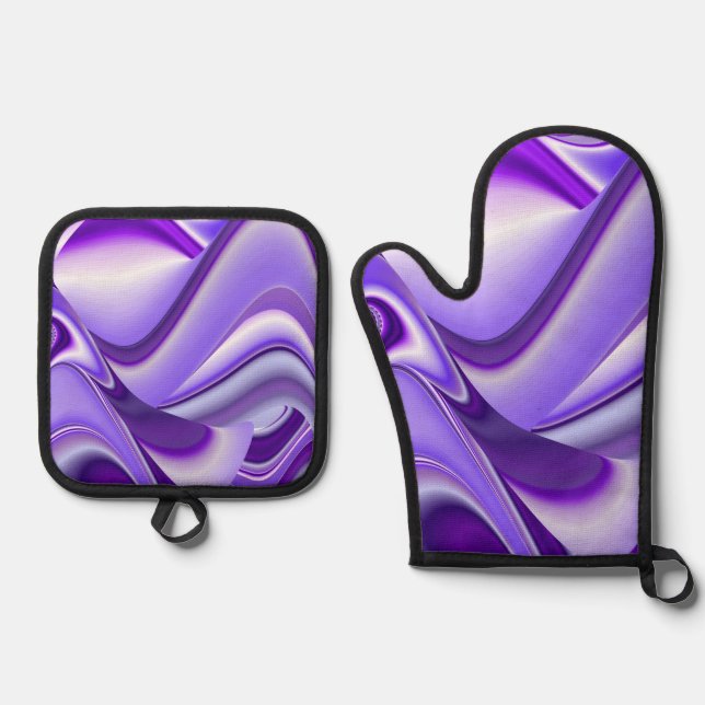 Ensemble De Gant De Cuisine Et De Manique Purple Rainbow Dreams (Recto)