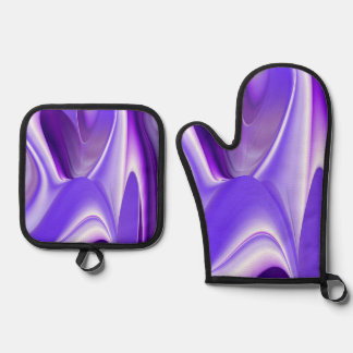 Ensemble De Gant De Cuisine Et De Manique Purple Rainbow Dreams