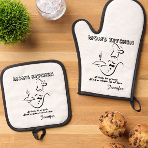 Ensemble De Gant De Cuisine Et De Manique Recette pour une maman spéciale Chef personnalisé