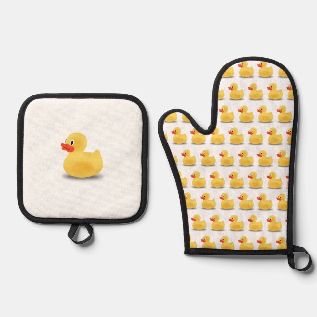 Ensemble De Gant De Cuisine Et De Manique Rubber Ducky (Recto)